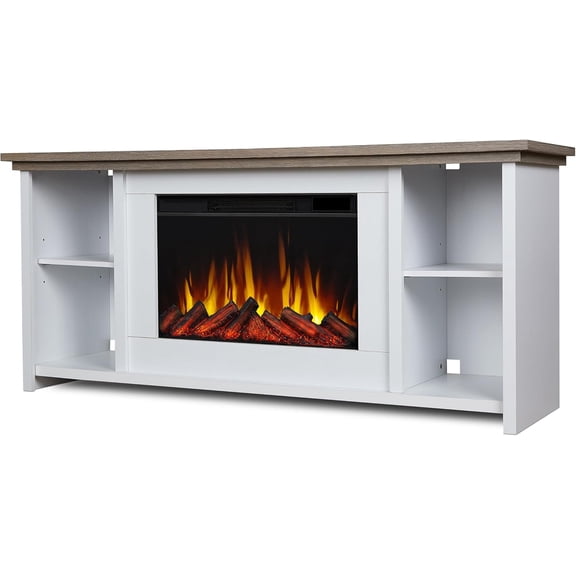 Real Flame Tramore 62" Slim Electric Fireplace TV Stand in White