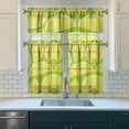 thumbnail image 3 of Modern Lemon Print Kitchen Curtains Set - Fresh Spring Floral Tier Curtains, Rod Pocket Design, 3 of 5