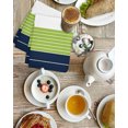 thumbnail image 4 of Navy Blue Green Stripe Kitchen Dish Towels for Drying Dishes Set of 3, Modern Art Horizontal Striped Waffle Weave Microfiber Hand Tea Bathroom Towels Quick Dry & Absorbent Towel 15.7x23.6, 4 of 7