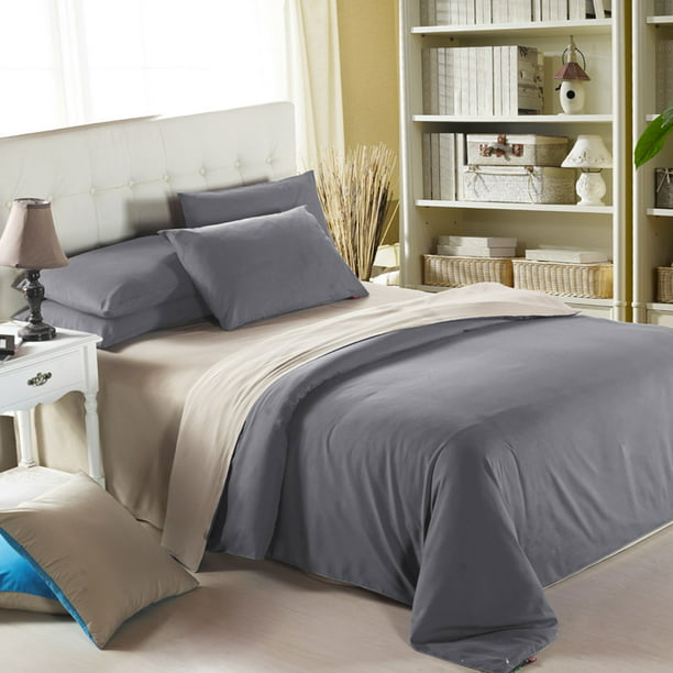Polyester Bed Sheet Set Comforter, What Color Duvet With Gray Sheets