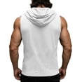 thumbnail image 5 of Men's Cotton Linen Tank Tops Sleeveless Hoodie Shirts Lace Up Beach Summer Yoga Top Hippie Renaissance Pirate Tunic with Hood Size 3XL White, 5 of 6