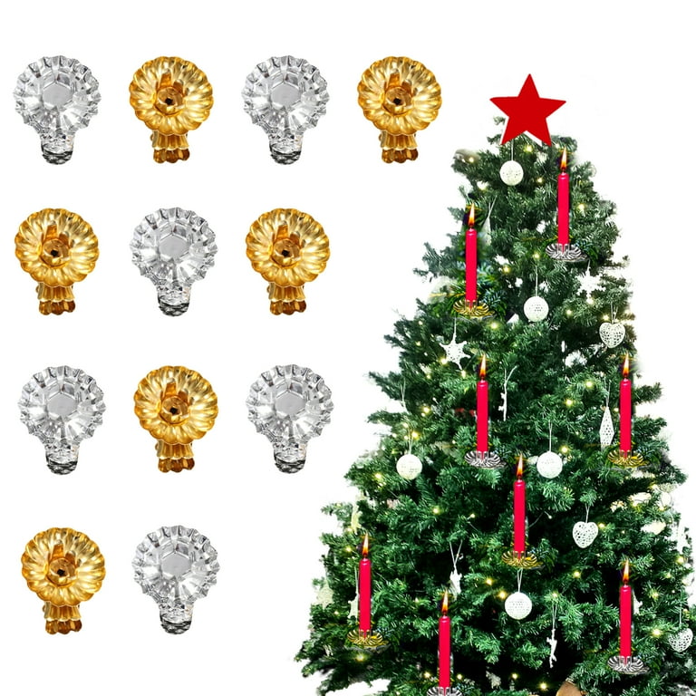 12 Pcs Flower Shape Christmas Candle Clip Flower Shape Candle Clip 