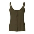 thumbnail image 3 of KaLI_store Tank Tops Plus Size Tank Tops for Women Summer Sleeveless V Neck T-Shirts Tops Casual Loose Cotton Tees Army Green,M, 3 of 5