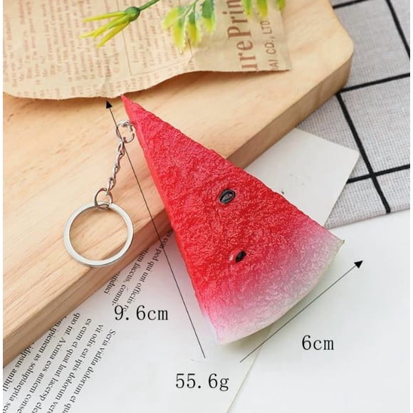 CIMAXIC Porte-Clés Imitation Melon D\'eau Tranche Portable Charme Fruit pour Sacs Téléphones Clé Essentielle d'Été pour Anniversaires et Fêtes, 5.51"X2.48"X0.67 Pouces