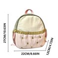 thumbnail image 3 of Mochila para niños Color Block Cute Embroidery Mini Mochila de viaje de lona ligera para bebés y niños pequeños de 1 a 5 años, 10.62 x 9.84 pulgadas, 3 of 8