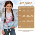 thumbnail image 7 of Xixirimido Axolotl Rainbow Clouds Blue Print Girls Casual Long Sleeve Shirts Knot Tie-hem Tunic Tops Crewneck Tees Blouses Girls Fashion Clothes, Size 11-12, 7 of 7