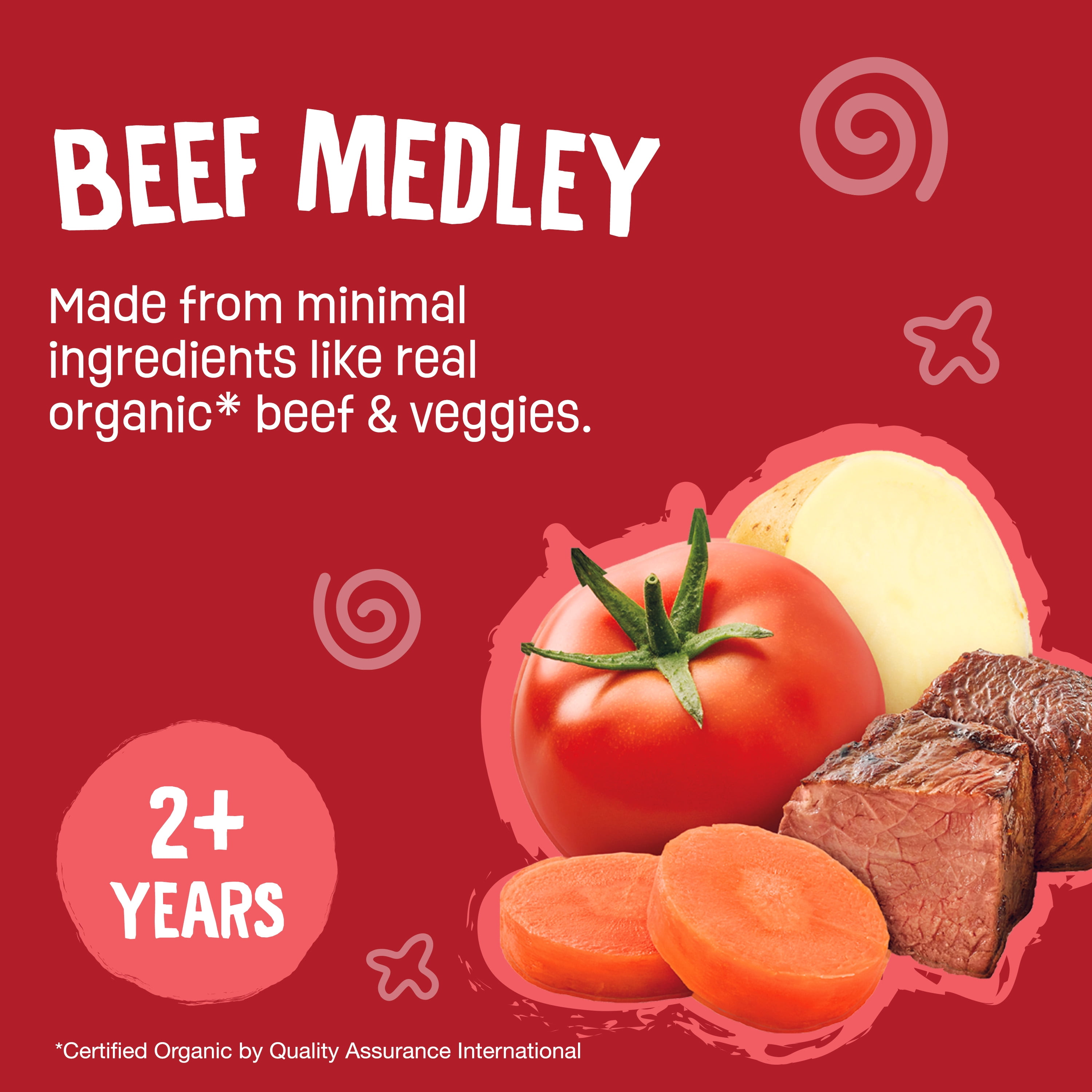 (3 pack) Earth's Best Organic Stage 3 Baby Food, Beef Medley Protein & Veggie Puree, 4 oz Pouch