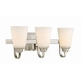 thumbnail image 3 of Grace 21 in. 3 Light Brushed Polished Nickel Finish Vanity Light with Frost White Glass, 3 of 3