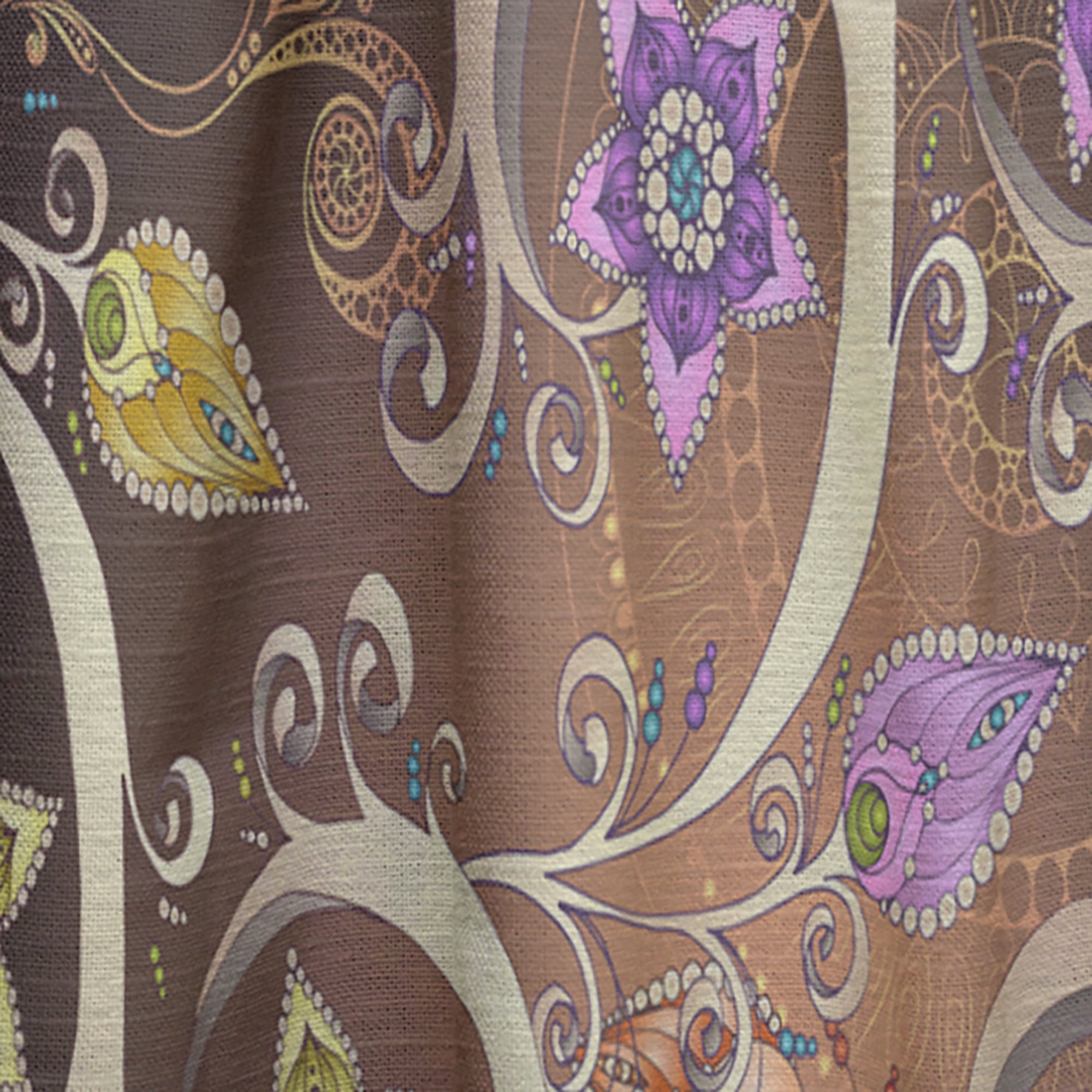 Designart 'Bituminous Bloom XVII' Floral Curtain Panel