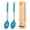 BLUE, variant on Bundlepro Pack of 2 Silicone Slot and Solid Cooking Spoons,Non Stick Basting Serving Utensil, Blue