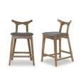 thumbnail image 2 of Miekor Furniture Hester Solid Wood Upholstered Square Bar Chair (Set of 2) 74416, 2 of 4