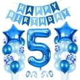 thumbnail image 1 of Banderines de feliz cumpleaños, globos de fiesta azules, confeti, globos de látex, decoraciones de cumpleaños, 1 of 5