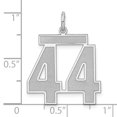 thumbnail image 3 of Sterling Silver/Rhodium-plated Satin Number 44 Charm QPP44, 3 of 4