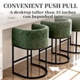 thumbnail image 6 of CRERIYO 26" Counter Height Bar Stool Set of 1, Chenille Upholstered Modern Barrel Bar Chair with Metal Frame, Green, 6 of 6