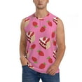 thumbnail image 1 of Bingfone Strawberry Cake Pattern Men's Tank Tops Workout Sleeveless Tee Shirts Running Beach Tanks for Men-Medium, 1 of 7