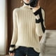 thumbnail image 4 of Suéter de mujer de invierno de cachemira de cuello alto, tejido de punto cálido, camisa de fondo sólido informal coreano, suéter de punto de moda, 4 of 5