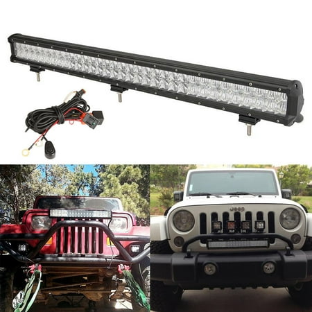 BEAMNOVA 32 Inch 198W LED Light Bar 5D CREE Work Lights ... off road atv jeep led light bar wiring harness 