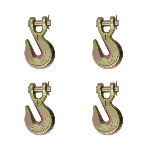 (4 Pack) 1/2" Grade 70 Clevis Grab Hooks Wrecker Tow Chain Flatbed Truck Trailer