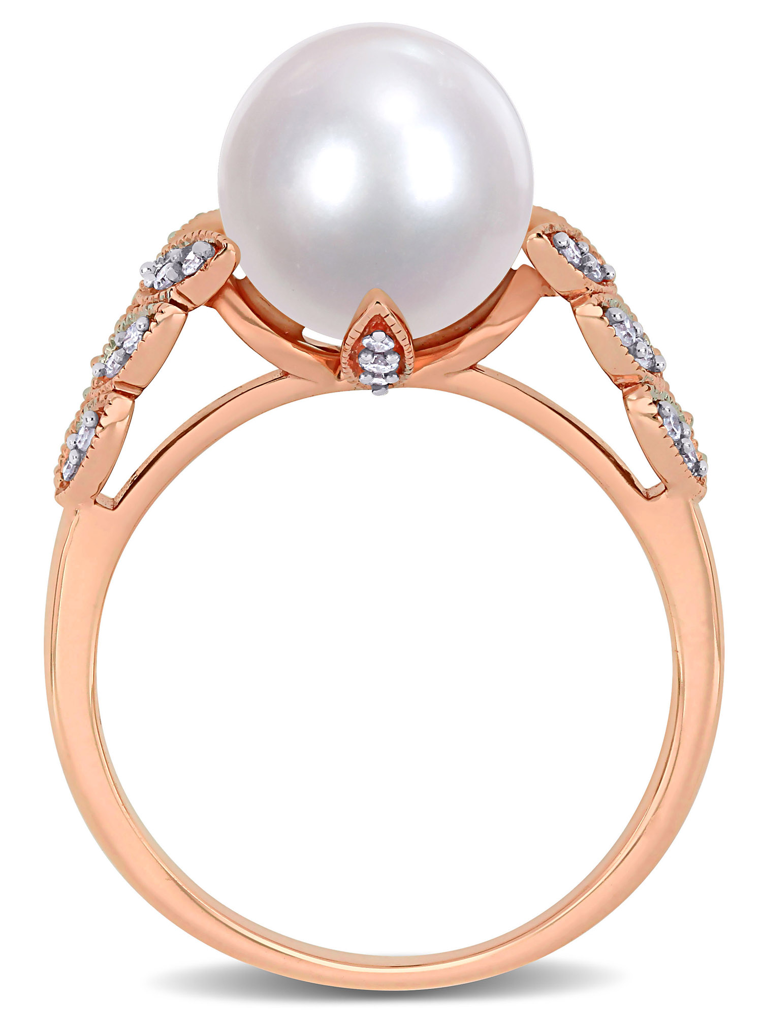 Everly Women's Cultured Pearl and Diamond 10k Rose Gold Ring