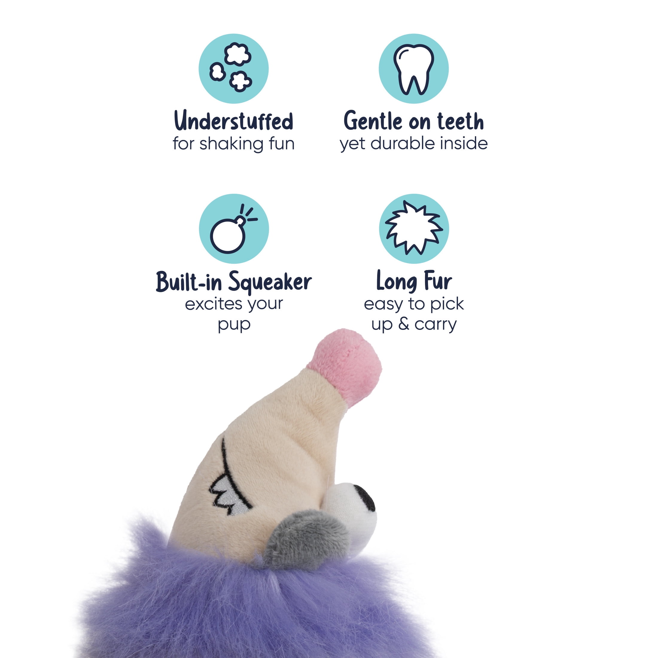 goDog Urban Wildlife Pippa Possum, Squeaky Dog Toy, Plush with Chew Guard Technology, Large