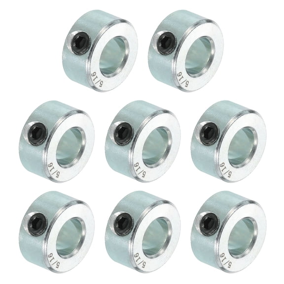 8pcs Set Screw Collars 5/16" Bore Carbon Steel Shaft Collars, 5/8" OD, 5/16" Width Lock Axle Collar Clamp