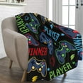 thumbnail image 6 of Gaming Throw Blanket for Men, 60 x 80 Inch Cozy Video Game Fuzzy Blanket for Boys, Soft Black Gamer Flannel Throw Blanket with Star for Adult Bedroom Birthday Gift Sofa Bed Couch Decor Camping Travel, 6 of 6