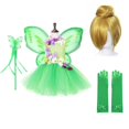 thumbnail image 1 of Disfraz de campanilla para niños, vestido degradado verde, mangas voladoras, tul, cuero cabelludo, bola de marihuana, cuero cabelludo verde, lentejuelas, ropa de princesa, año nuevo zhangyuxiang unisex, 1 of 2