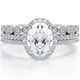 thumbnail image 1 of Exclusivo trío de anillos de boda JeenMata de moissanita auténtica de 2 quilates con anillo de compromiso y dos bandas bañadas en oro, 1 of 1
