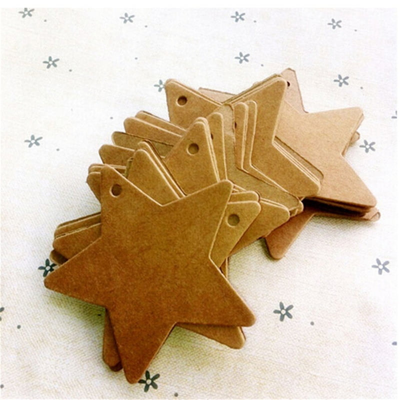 Details about   100pcs Star Kraft Paper Wedding Party Favor Gift Card Price Label Luggage T RAS 