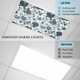 thumbnail image 3 of 1 Pack Retro Blue Flowers Fluorescent Light Covers for Ceiling Lights Abstract Art Floral Country Plant Magnetic Ceiling Light Covers Overhead Light Filters for Office Classroom Home, 3 of 9