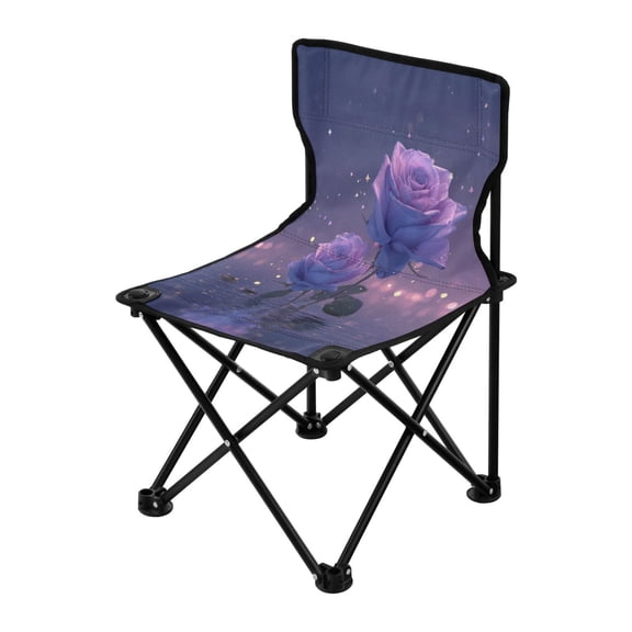 Outdoor Folding Chair 14.46x14.46x22.83 Inches, Camping Folding Chair Easy to Carry Ideal for Outdoor Picnics Camping Park Fishing Purple Rose