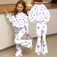 thumbnail image 6 of Grblisyd Girls Outfits Size 10-12 2 Piece Long Sleeve Crew Neck Cute Cartoon Print Sweatshirt Top and Flare Pants Set, 6 of 7