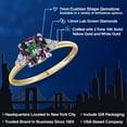 thumbnail image 2 of Gem Stone King 10K Two Tone Gold Green Mystic Topaz and White Lab Grown Diamond Engagement Ring for Women | 2.09 Cttw | Cushion 7MM | Gemstone November Birthstone | Size 9, 2 of 6