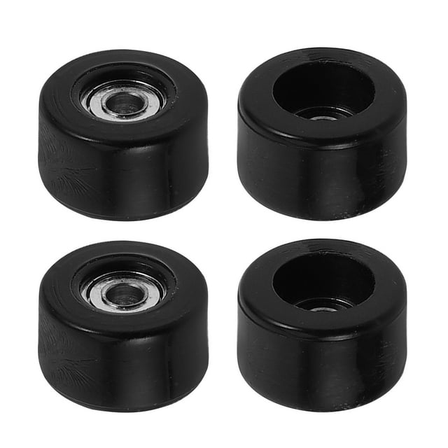 MOVTOTOP Roues de Planche à Roulettes à Doigts avec Roulements à Grande Vitesse pour Porte Plastique Noir 4 Pcs 0.5 Pouce