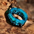 thumbnail image 2 of Unisex Resin Ring Blue Forest Epoxy Jewelry Creative Design Durable Handcrafted Gift For Men Women Style Flair, 2 of 6