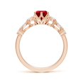 thumbnail image 2 of ANGARA Lab Grown 1.9 Ct Classic Pear Ruby Side Stone Engagement Ring for Women in 14K Rose Gold (Size-9x7mm) | July Birthstone, Birthday, Anniversary, Jewelry Gift for Women | Lab-Grown Ruby Ring, 2 of 8