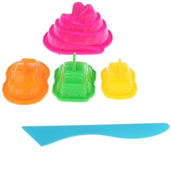 TISHITA Set of 5 Plastic Building Sand Molds Beach Sandcastle Sand Box Kid Toy - Car