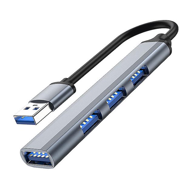 Hub USB 4 en 1 Adaptador multipuerto USB con 1 puerto USB 3.0 Hubs USB 3 puertos USB 2.0 para MacBook Pro, portátiles con Windows y otros dispositivos con interfaz USB