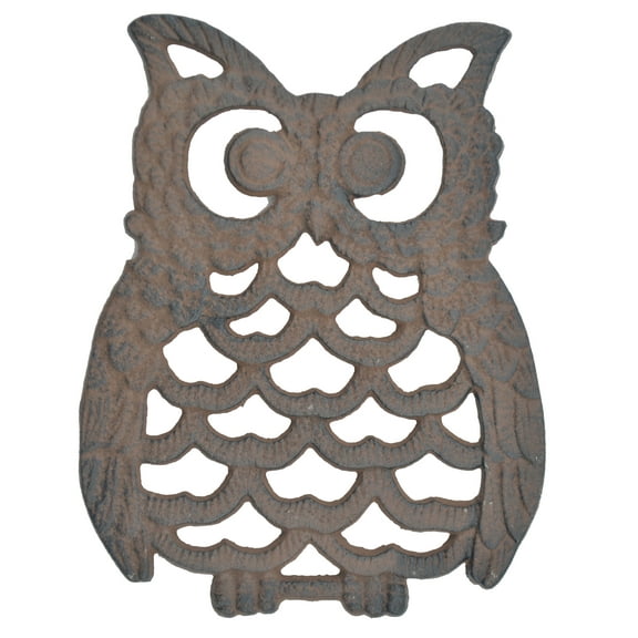 Decorative Cast Iron Trivet Owl Deign 7.75" Long by Flag Emotes