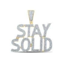 10kt Yellow Gold Mens Round Diamond Stay Solid Charm Pendant 1 Cttw