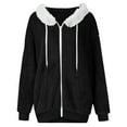 thumbnail image 5 of Casual Jacket for Men Hooded Black Fleece Jacket Lightweight Plain Zip Up Mens Winter Clothes, 5 of 6