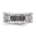 thumbnail image 4 of White Sterling Silver Ring Band Men's Diamond Round Black, 4 of 6