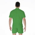 thumbnail image 2 of Green Houndstooth Pattern Short Sleeve Men'S Rompers Casual Summer Jumpsuits Outfit, 2 of 4