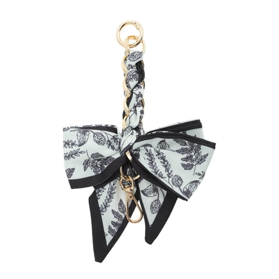 Unique Bargains 1 Pc Bow Bag Extender Chain for Travelling Black White Alloy Polyester