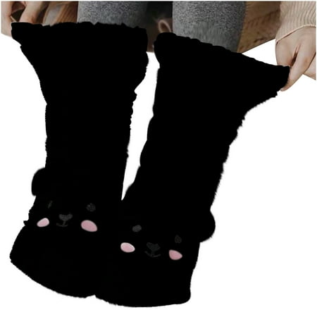 

Labakihah warm socks Fashion Winter Keep Warm Women Printed Ladies Thick Cashmere Socks Black