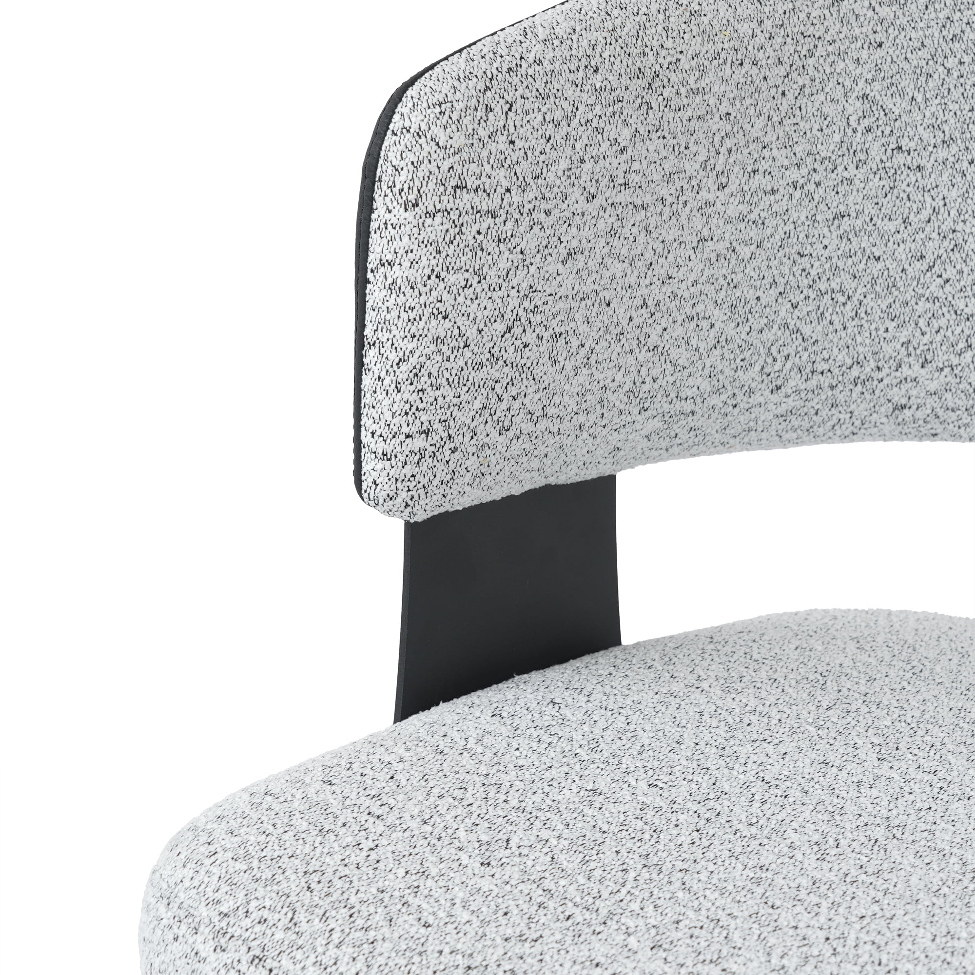 bokifol Black Leather Teddy Fleece Dining Chairs Set of 2,Kitchen Chairs for Living Room/Restaurant