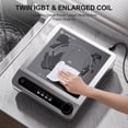 thumbnail image 3 of AMZCHEF Commercial Induction Cooktop, 1800W Countertop Burner with 18 Power&Temperature Setting, Double IGBT, Timer, Safety Function, Stainless steel, 3 of 7