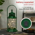thumbnail image 6 of Alpine Corporation 6" x 15" Vintage Metal Holiday Lantern with Battery-Powered LED Lights, Green, 6 of 12