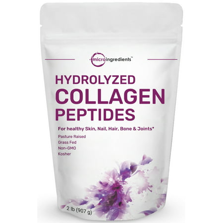 Premium Pure Collagen Peptides Powder, 2 lb (32 Ounce), Grass-Fed, Pasture-Raised, Non-GMO, Gluten-Free,