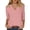 Pink, variant on Lixiuxyad Women Basic Tee Women's Casual Loose Neck Printed Three Quarter Sleeve Tops Soft Comfortable Blouse Tee Shirt For Daily Wear Spring Summer Fashion,Black